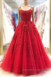 Ball Gown Red Criss-cross Back Semi Formal Prom Dress